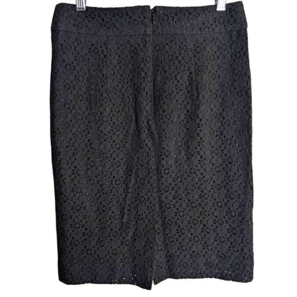 Banana Republic Black Lace Crochet Pencil Straight Skirt Knee Length Womens 2 - Picture 2 of 5